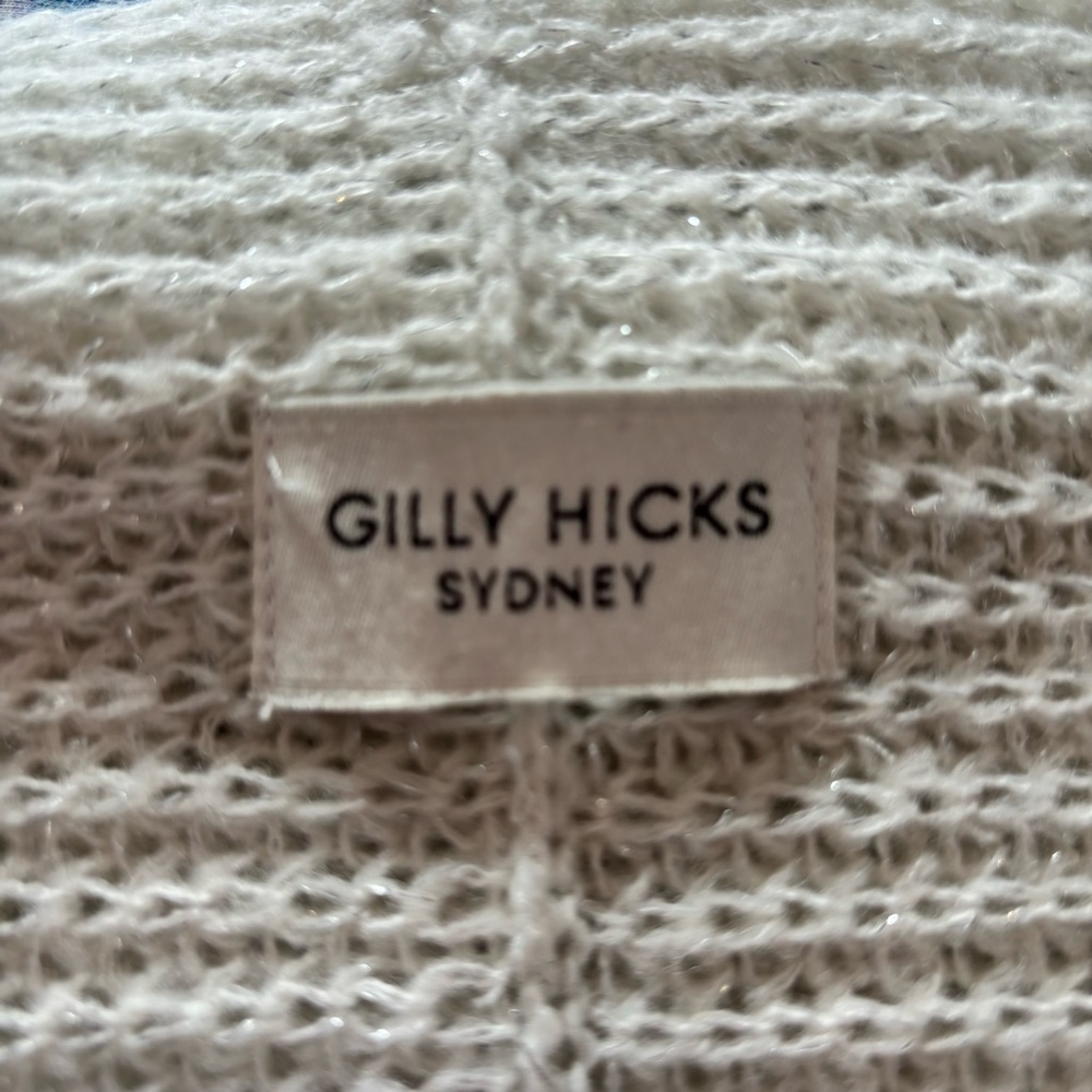 Knit Infinity Scarf - Cream with Metallic Accent - Picture 6 of 7